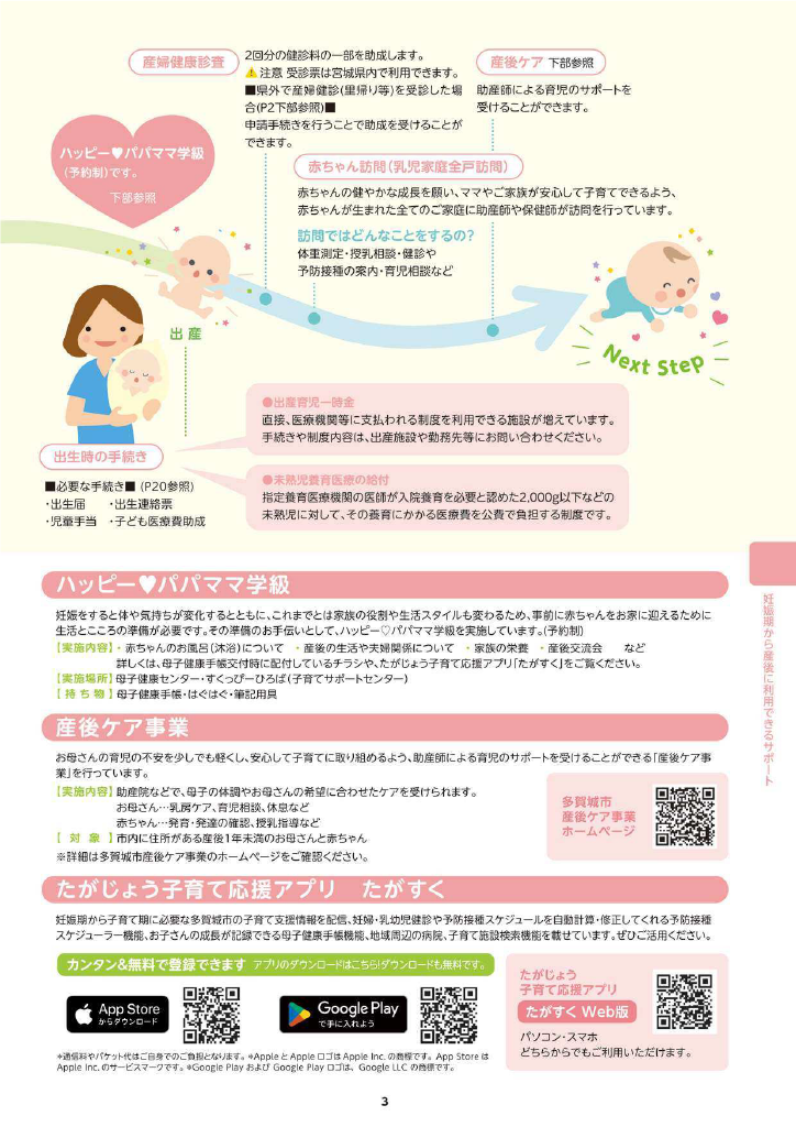 多賀城市 子育て親育ちサポートブック<br>はぐはぐ ページ4
