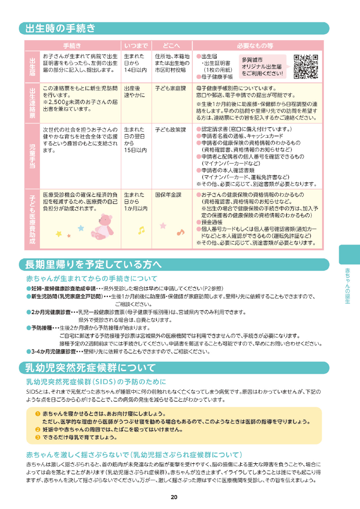 多賀城市 子育て親育ちサポートブック<br>はぐはぐ ページ22